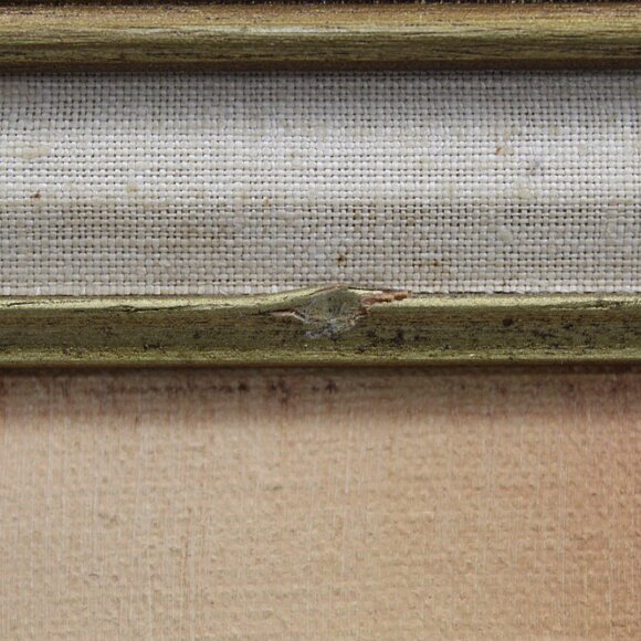 Mid-Century Native American Inspired Basket & Pottery Oil Painting Canvas Signed - Picture 8 of 8